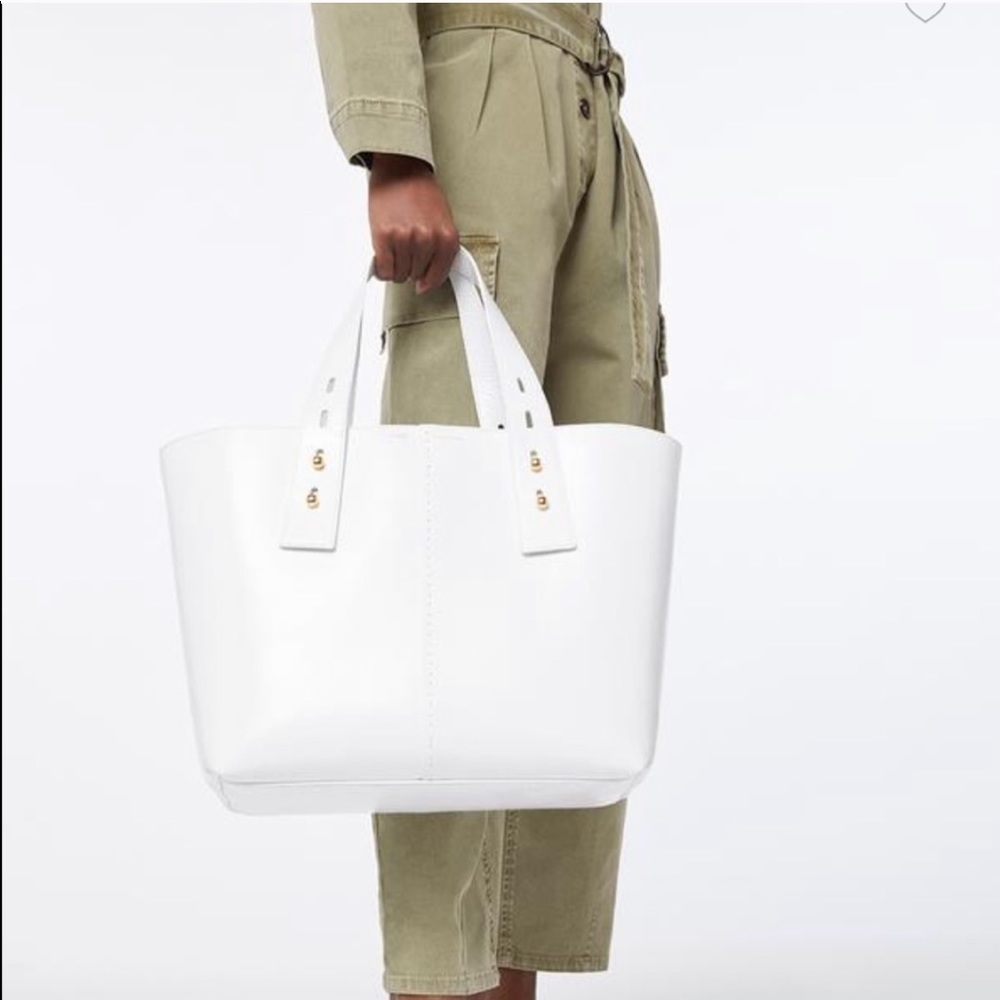 Frame Les Second Medium White Leather Tote - Picture 14 of 14